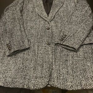 H&M Monochrome Tweed Oversized Blazer